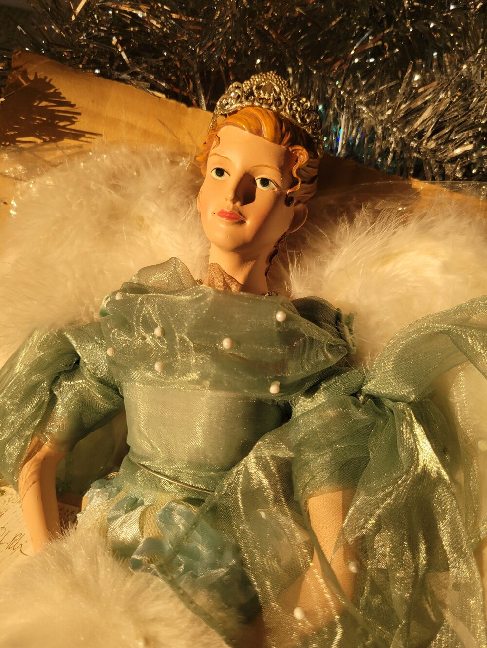 Silvestri Winter's Calm Angel Tree Topper Doll Princess Shabby Chic Ethereal